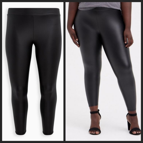 Full Length Signature Waist Faux Leather Legging 3X EUC OBO - Picture 2 of 5